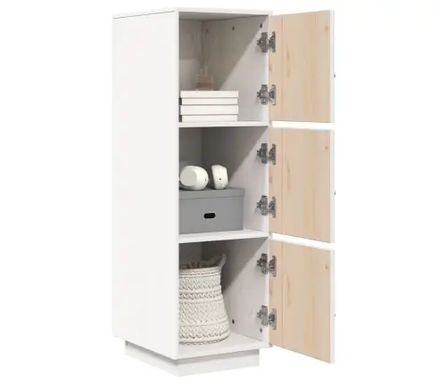 Komoda, Balta, 34X40X108,5cm Pušies Medienos Masyvas