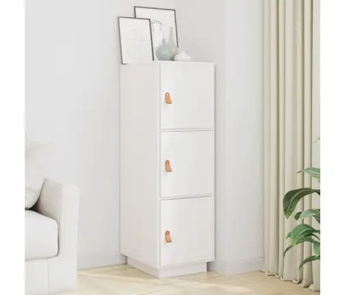 Komoda, Balta, 34X40X108,5cm Pušies Medienos Masyvas