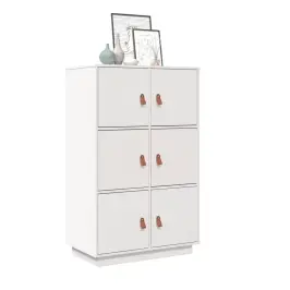 Augstais Skapītis, Balts, 67X40X108,5 Cm, Priedes Masīvkoks Vidaxl