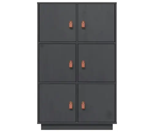 Augstais Skapītis, Pelēks, 67X40X108,5 Cm, Priedes Masīvkoks Vidaxl