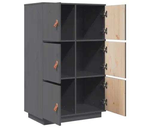 Augstais Skapītis, Pelēks, 67X40X108,5 Cm, Priedes Masīvkoks Vidaxl