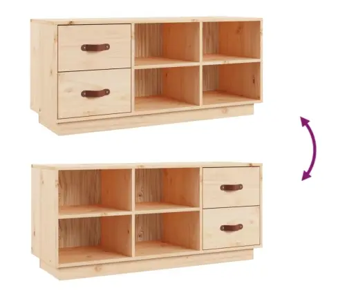 Apavu Skapītis, 100X34X45 Cm, Priedes Masīvkoks Vidaxl