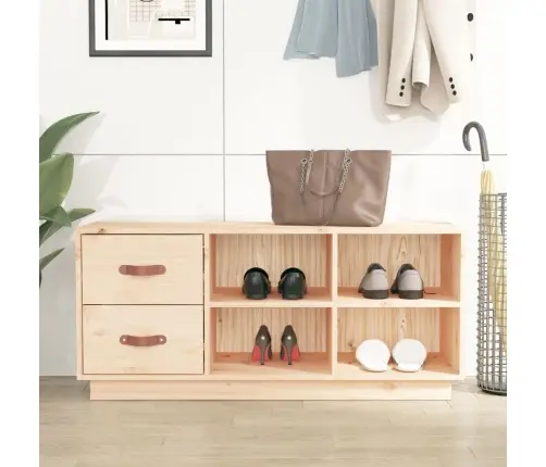 Apavu Skapītis, 100X34X45 Cm, Priedes Masīvkoks Vidaxl