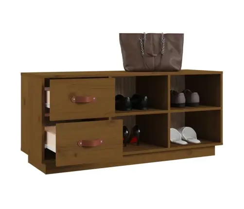 Apavu Skapītis, Medus Brūns, 100X34X45 Cm, Priedes Masīvkoks Vidaxl