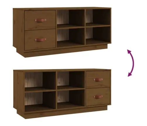 Apavu Skapītis, Medus Brūns, 100X34X45 Cm, Priedes Masīvkoks Vidaxl