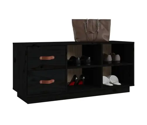 Suoliukas Batams, Juodas, 100X34X45cm Pušies Medienos Masyvas