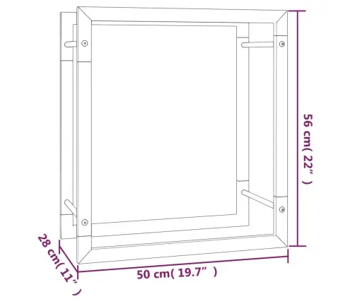 Küttepuude Rest, Mattmust, 50X28X56 cm Teras