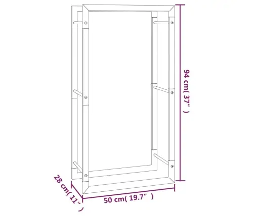 Küttepuude Rest, Mattmust, 50X28X94 cm Teras
