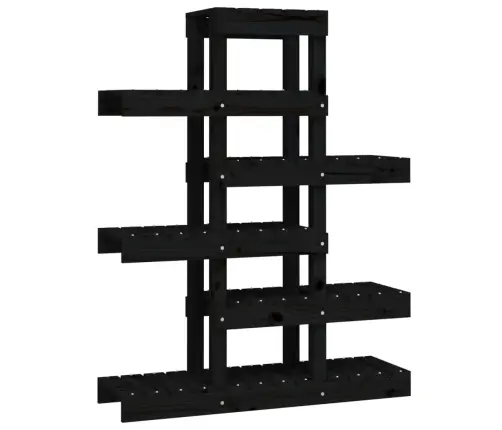 Augu Plaukts, Melns, 85X25X109,5 Cm, Priedes Masīvkoks Vidaxl Augu Plaukts, Melns, 85X25X109,5 Cm, Priedes Masīvkoks Vidaxl