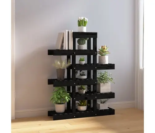 Augu Plaukts, Melns, 85X25X109,5 Cm, Priedes Masīvkoks Vidaxl Augu Plaukts, Melns, 85X25X109,5 Cm, Priedes Masīvkoks Vidaxl