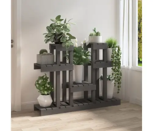 Augu Plaukts, Pelēks, 104,5X25X77,5 Cm, Priedes Masīvkoks Vidaxl Augu Plaukts, Pelēks, 104,5X25X77,5 Cm, Priedes Masīvkoks Vidaxl