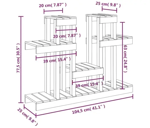 Augu Plaukts, Pelēks, 104,5X25X77,5 Cm, Priedes Masīvkoks Vidaxl Augu Plaukts, Pelēks, 104,5X25X77,5 Cm, Priedes Masīvkoks Vidaxl