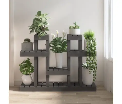 Augu Plaukts, Pelēks, 104,5X25X77,5 Cm, Priedes Masīvkoks Vidaxl Augu Plaukts, Pelēks, 104,5X25X77,5 Cm, Priedes Masīvkoks Vidaxl