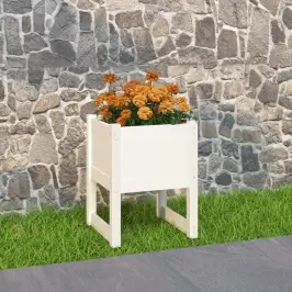 Puķu Kaste, Balta, 40X40X52,5 Cm, Priedes Masīvkoks Vidaxl