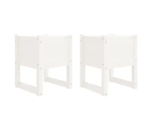 Taimekastid, 2 Tk, Valge, 40X40X52,5 cm Toekas Männipuit