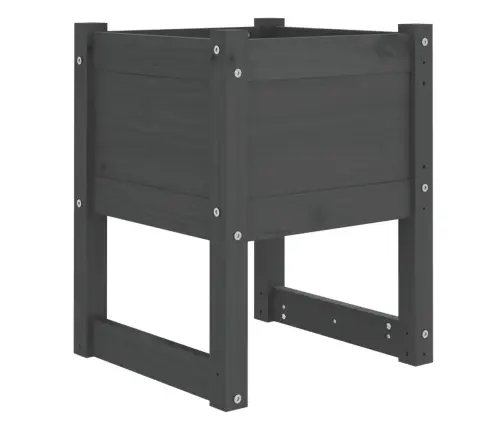 Puķu Kaste, Pelēka, 40X40X52,5 Cm, Priedes Masīvkoks Vidaxl