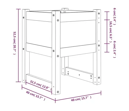 Taimekast, Must, 40X40X52,5 cm Toekas Männipuit