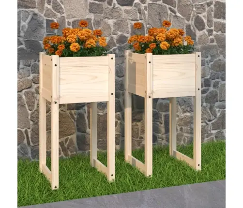 Taimekastid, 2 Tk, 40X40X81 cm Toekas Männipuit