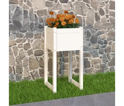 Puķu Kaste, Balta, 40X40X81 Cm, Priedes Masīvkoks Vidaxl