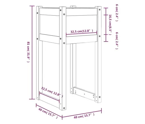 Taimekast, Hall, 40X40X81 cm Toekas Männipuit