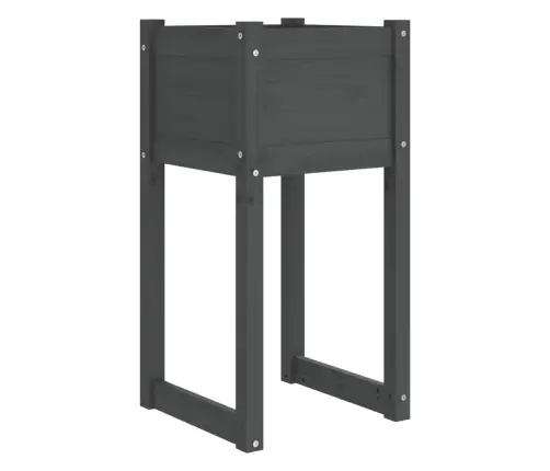 Puķu Kastes, 2 Gab., Pelēkas, 40X40X81 Cm, Priedes Masīvkoks Vidaxl