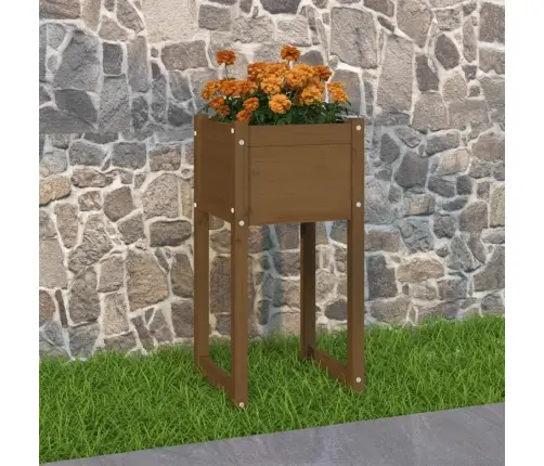 Taimekast, Meepruun, 40X40X81 cm Toekas Männipuit