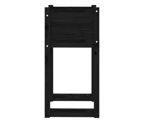 Lovelis, Juodos Spalvos, 40X40X81cm Pušies Medienos Masyvas