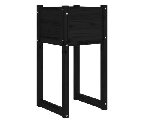 Loveliai, 2Vnt., Juodi, 40X40X81cm Pušies Medienos Masyvas