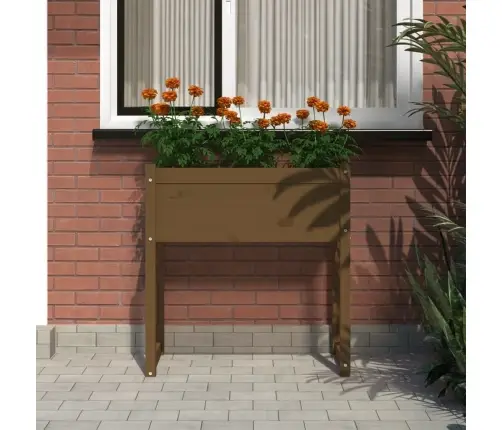 Puķu Kaste, Medus Brūna, 78X40X81 Cm, Priedes Masīvkoks Vidaxl