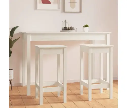 Bāra Krēsli, 2 Gab., Balti, 40X40X78 Cm, Priedes Masīvkoks Vidaxl Bāra Krēsli, 2 Gab., Balti, 40X40X78 Cm, Priedes Masīvkoks Vidaxl