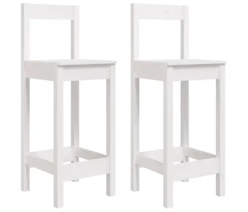 Bāra Krēsli, 2 Gab., Balti, 40X41,5X112 Cm, Priedes Masīvkoks Vidaxl