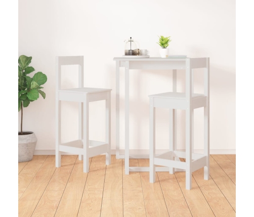 Baaritoolid 2 Tk, Valge, 40X41,5X112 cm Männipuit