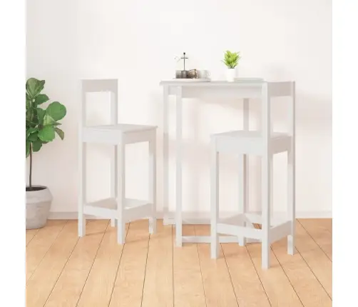 Bāra Krēsli, 2 Gab., Balti, 40X41,5X112 Cm, Priedes Masīvkoks Vidaxl