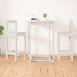 Baaritoolid 2 Tk, Valge, 40X41,5X112 cm Männipuit