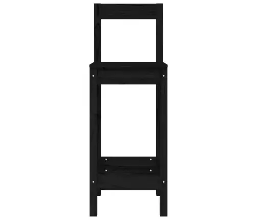 Bāra Krēsli, 2 Gab., Melni, 40X41,5X112 Cm, Priedes Masīvkoks Vidaxl