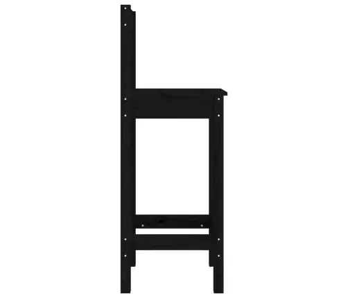 Bāra Krēsli, 2 Gab., Melni, 40X41,5X112 Cm, Priedes Masīvkoks Vidaxl