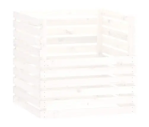 Komposto Dėžė, Balta, 80X80X78cm Pušies Medienos Masyvas