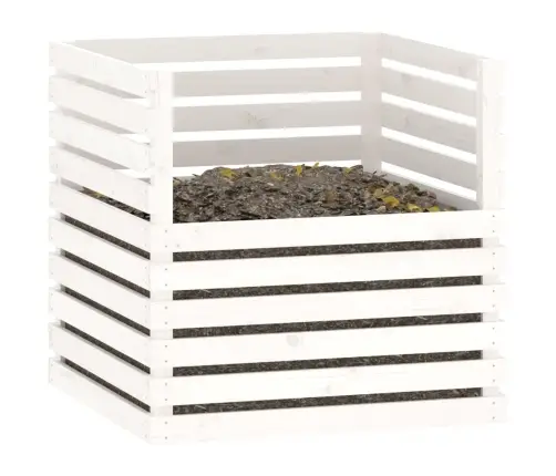 Komposto Dėžė, Balta, 80X80X78cm Pušies Medienos Masyvas