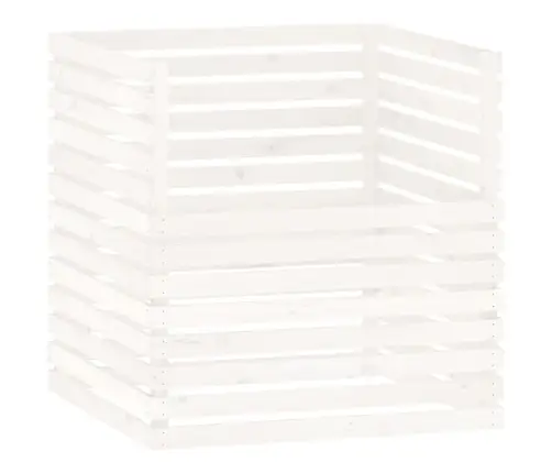 Komposto Dėžė, Balta, 100X100X102cm Pušies Medienos Masyvas