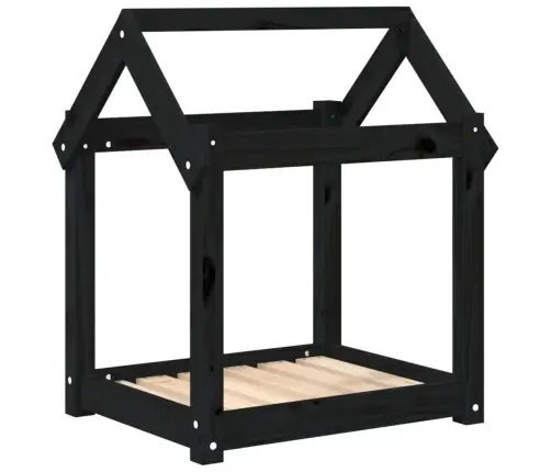 Suņu Gulta, Melna, 61X50X70 Cm, Priedes Masīvkoks Vidaxl