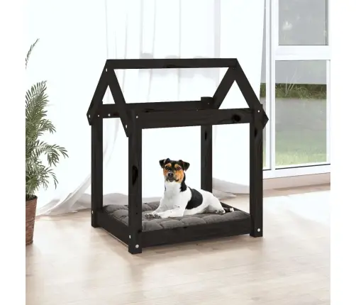 Suņu Gulta, Melna, 61X50X70 Cm, Priedes Masīvkoks Vidaxl