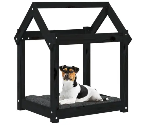 Suņu Gulta, Melna, 61X50X70 Cm, Priedes Masīvkoks Vidaxl