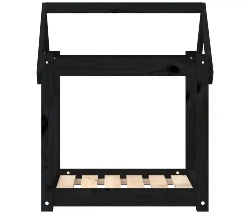 Suņu Gulta, Melna, 61X50X70 Cm, Priedes Masīvkoks Vidaxl