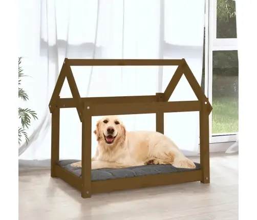 Lova Šunims, Medaus Ruda, 81X60X70cm Pušies Medienos Masyvas