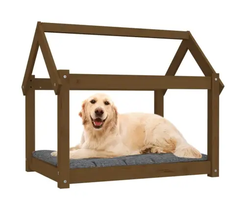 Lova Šunims, Medaus Ruda, 81X60X70cm Pušies Medienos Masyvas
