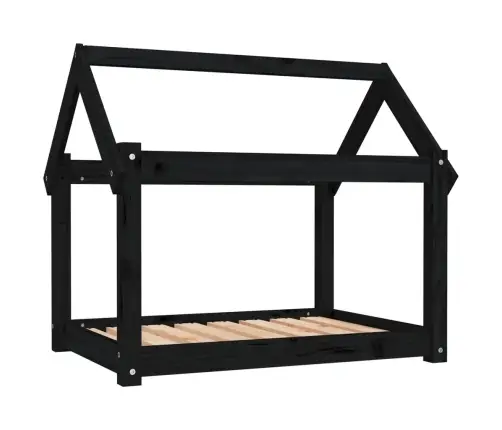 Lova Šunims, Juoda, 81X60X70cm Pušies Medienos Masyvas