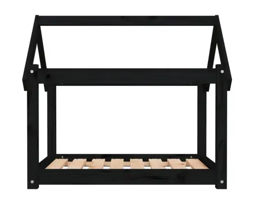 Lova Šunims, Juoda, 81X60X70cm Pušies Medienos Masyvas