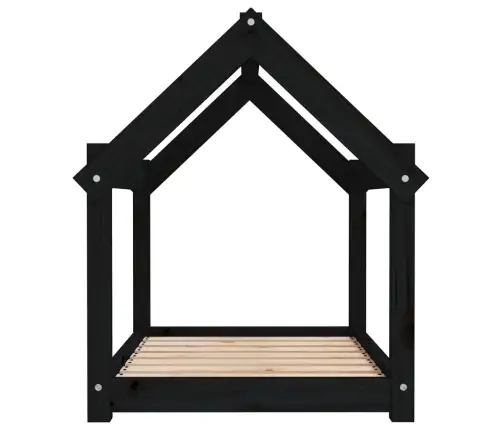 Lova Šunims, Juoda, 81X60X70cm Pušies Medienos Masyvas