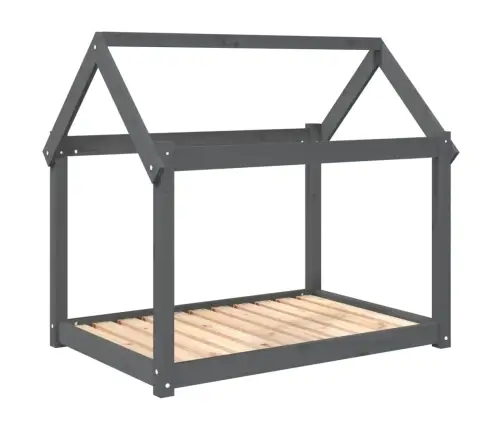 Lova Šunims, Pilka, 101X70X90cm Pušies Medienos Masyvas