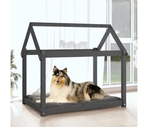 Lova Šunims, Pilka, 101X70X90cm Pušies Medienos Masyvas